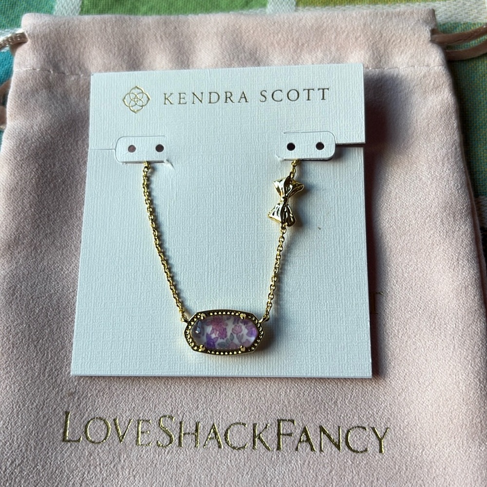🎀 Kendra Scott X LoveShackFancy Gold Elisa Necklace 🎀 NWT 🎀
